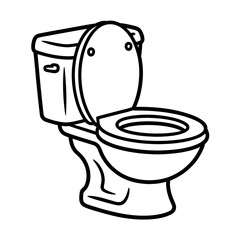 A beautiful line drawing of a toilet coloring page
