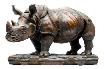 Obraz premium Indian rhinoceros isolated on white background