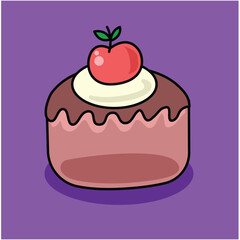 cupcake with fruits illustration