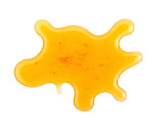 centered honeycomb surrounded by honey crown splash, top view
