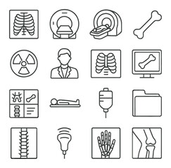 Radiology collection, medical imaging symbols. diagnostic and healthcare icon set