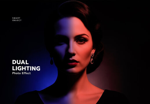 Dual Neon Lighting Cinematic Glow Photo Effect