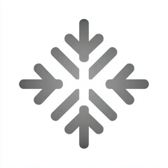 Obraz premium Snowflake symbol with arrows pointing outward representing winter and cold weather concepts