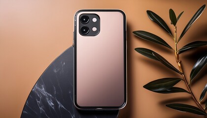 stylish mockup of a phone case with a sleek design on a contemporary background