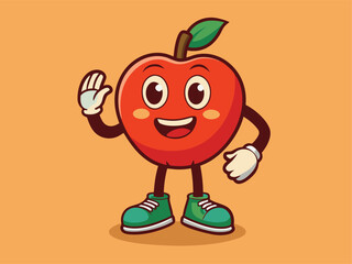 Healthy Fruit Character in Flat Vector Style