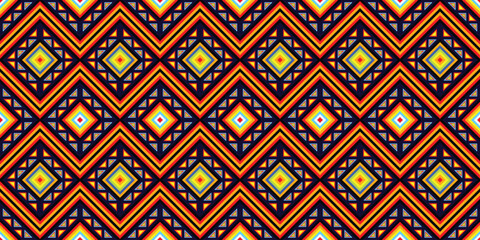 Ethnic Tribal Zigzag Diamond Pattern Colorful Abstract Texture Background. fabric