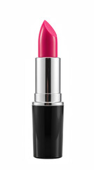 Bright pink lipstick with glossy finish, perfect for adding pop of color to any makeup look. Ideal for beauty enthusiasts and makeup artists