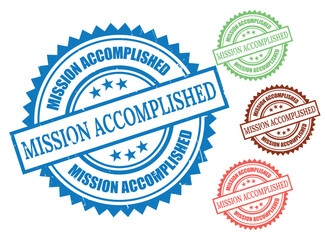 Task Success Grunge Stamps, Accomplishment Vector Label Collection  