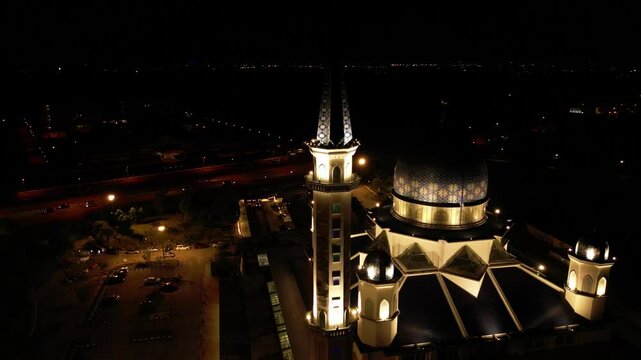 Masjid Abdullah Fahim during sunset and night view &ndash; July 6, 2025