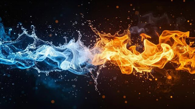 火と水が衝突するダイナミックなループエフェクト