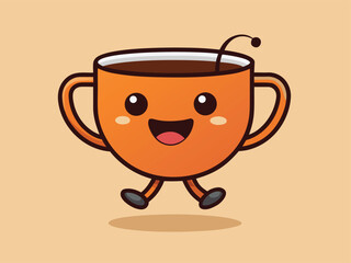 Smiling Coffee Cup Vector for Café Branding