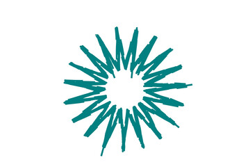 Obraz premium Teal sunburst scribble symbol for modern overlays, artistic highlights, and bold abstract designs