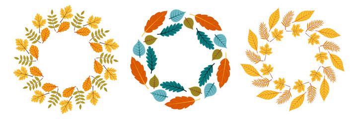 Beautiful autumn leaf wreaths in warm colors enhancing seasonal decor for fall celebrations