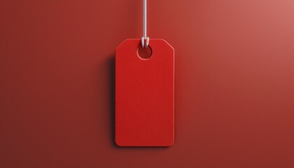 red price tag with string 3d rendering