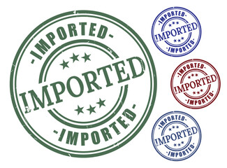 International Import Stamp Pack, Grunge Rubber Customs Vector Icons  