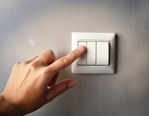 hand turning on or off a light switch