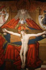 Segovia, Spain - 3 March, 2025: Religious art on display in the galleries of Segovia Cathedral