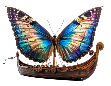 Butterfly Ship Illustration