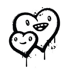 Graffiti Spray love on isolated white background