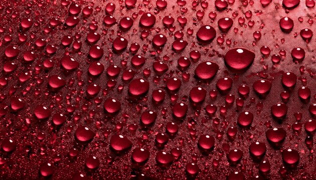 macro of water drops on rough surface red tone