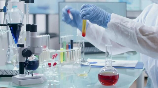 the medical formulation laboratory is making the formula