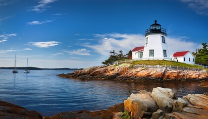 cuckolds light station also known as cuckolds island fog signal boothbay harbor maine new england usa north america