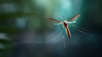 realistic mosquitoes flying