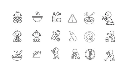 Baby feeding problem icon