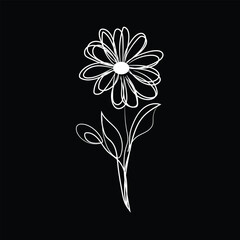 black and white flower