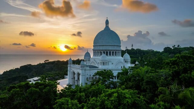 Baha cathedral surrounded by lush forest in saint lucia showcasing nature and architecture