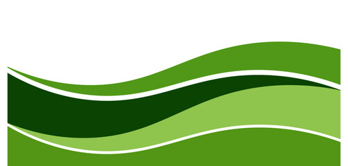 Abstract green wave background, Vector green line background curve element with white space for text and message design, overlapping layers.