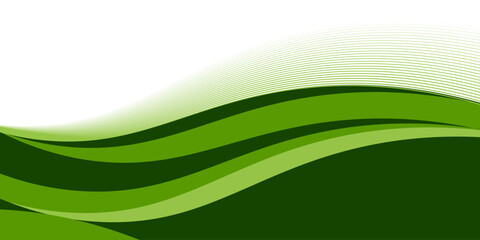 Abstract green wave background, Vector green line background curve element with white space for text and message design, overlapping layers.