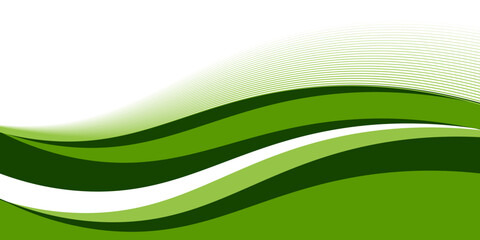Abstract green wave background, Vector green line background curve element with white space for text and message design, overlapping layers.