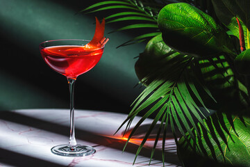 Golden Gate Spritz alcoholic cocktail drink with bitters, grapefruit juice, sparkling wine and...