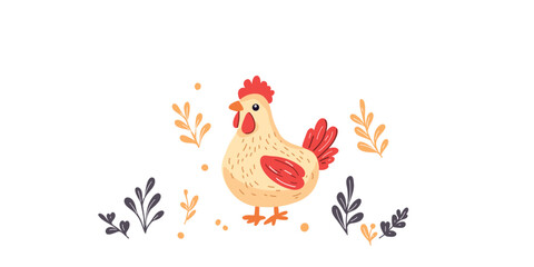 vector illustration of a cute chick in kids cartoon style