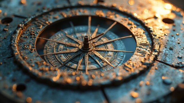 close up of old rusty wheel