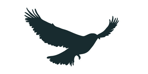 Obraz premium vector illustration of a bird silhouette with outstretched wings
