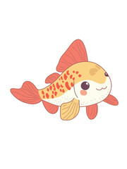 vector illustration of a bright cartoon goldfish