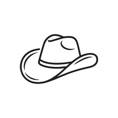 Cowboy hat line icon on white. Hat icon vector illustration isolated