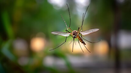 realistic mosquitoes flying