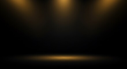Obraz premium Abstract Dark Stage with Warm Spotlights for Product Display or Presentation