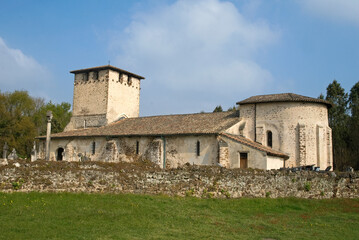 Obraz premium Eglise Saint Pierre de Mons XIe. Belin Beliet, 33, Gironde, France