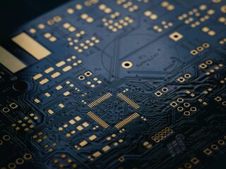 Close-up of Circuit Board: Electronic Components and PCB Technology