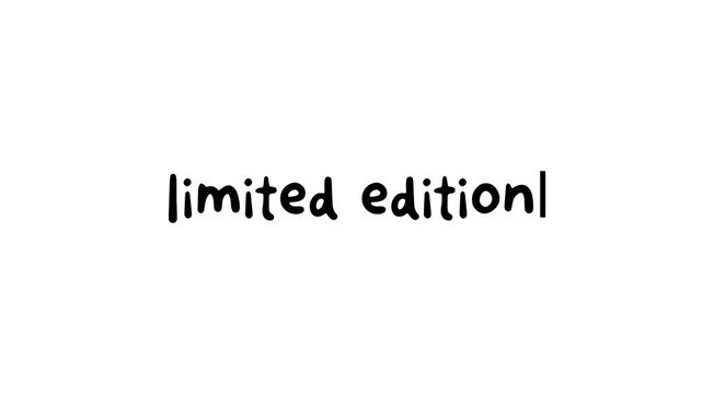 limited edition typing animation on white background video