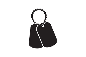 dog tags icon silhouette vector with white background