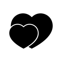 Simple Illustration Design of Two Intertwined Hearts Symbolizing Love