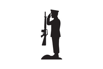 honor guard icon silhouette vector with white background