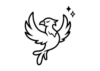 Obraz premium Mythical phoenix in graceful pose with sparkle 