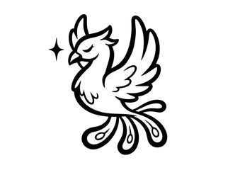 Obraz premium Mythical phoenix in graceful pose with sparkle 