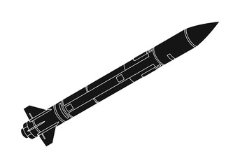 Sharp steel knife and rocket vector illustration on an isolated white background